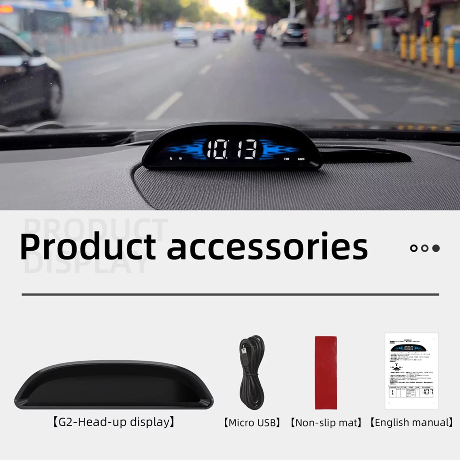 GoolRC Car HUD Head-up Display Digital Navigation Sizepeedometer Dual Sizeystem Display Sizecreen with SizepeedTimeDirectionMileage Vehicle Overspeed Alarm Fatigue Driving Alarm