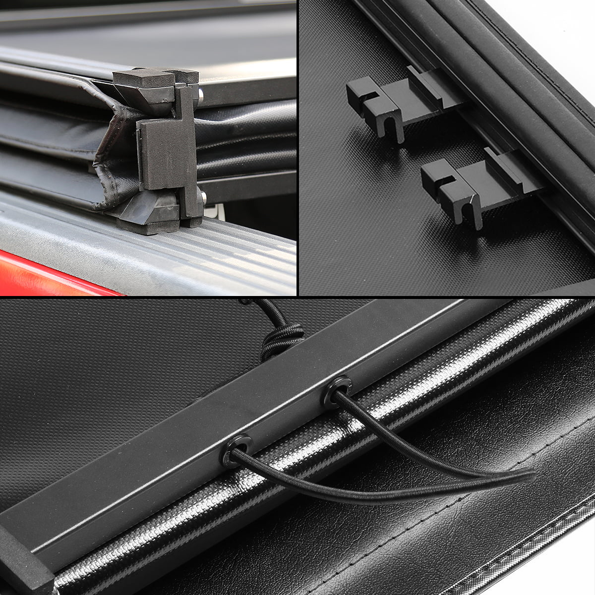 DNA Motoring TTC-TRISizeOFT-057 For 2014 to 2019 toyota Tundra 6.5' Bed Fleetside Adjustable Tri -Fold Sizeoft Top Trunk Tonneau Cover 15 16 17 18