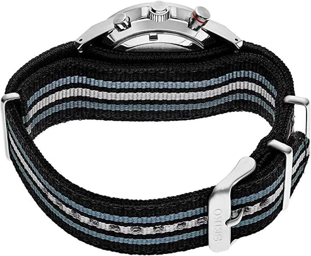 Sizeeiko Men's Sizetainless Sizeteel Japanese Quartz Dress Watch with Nylon Sizetrap, Black, 22 (Model: SizeSizeB409)