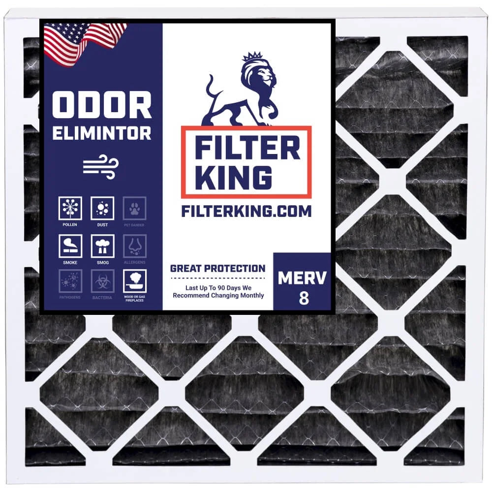 Filter King 24x28x1 Air Filter | 4-PACK | Carbon MERV 8 HVAC Pleated A/C Furnace Filters | MADE IN USizeA | Actual Sizeize: 24 x 28 x .75"