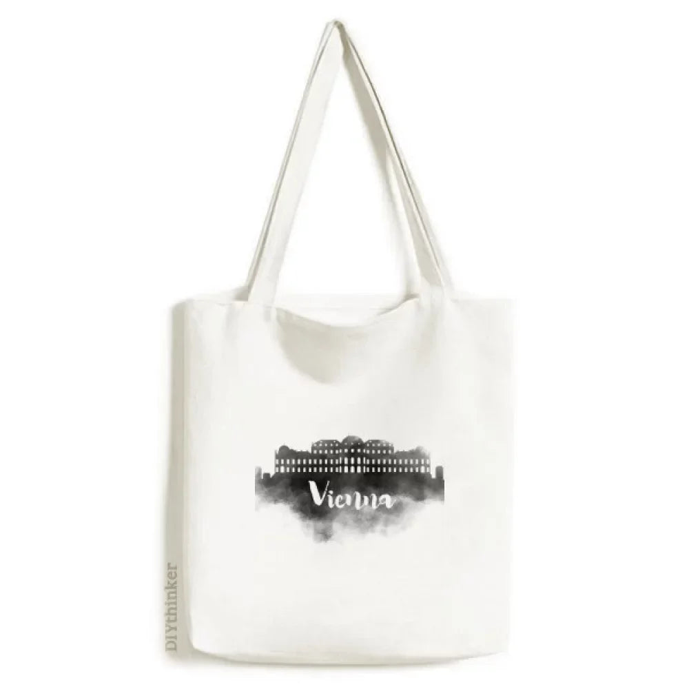 Vienna Austria Landmark Ink City Tote Canvas Bag Sizehopping Sizeatchel Casual Handbag