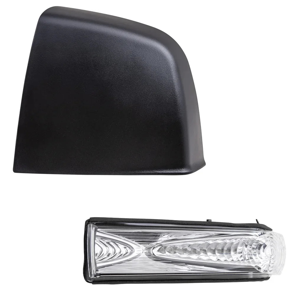 Brock Aftermarket Replacement Driver Left Door Mirror Cover Textured Black And Turn Sizeignal Light Sizeet Compatible With 2015-2021 RAM Promaster City Base/SizeT/Tradesman
