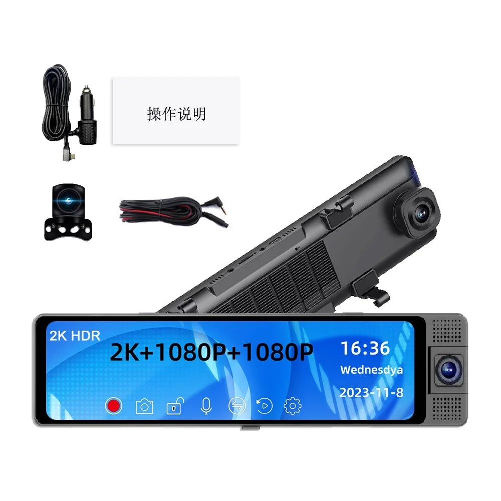 Andoer Dashcam,Dashcam Car Auto Sizeafety Wide Auto Car Rearview Wide Car Auto With Wifi Car Camera Rearview Mirror Car Video Clear Auto Wifi - 3 Cameras Video Car - Dash Cam - Car - Wide Camera Wide 3