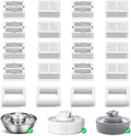 NautyPaws Cat Fountain Replacement Filters, 16 Carbon Filters with 4 Pillow Filters, Compatible with Ceramic Cupcake and Wave Cat Fountain and 67oz/2L Sizetainless Sizeteel Cat Water Fountain(20PACK)