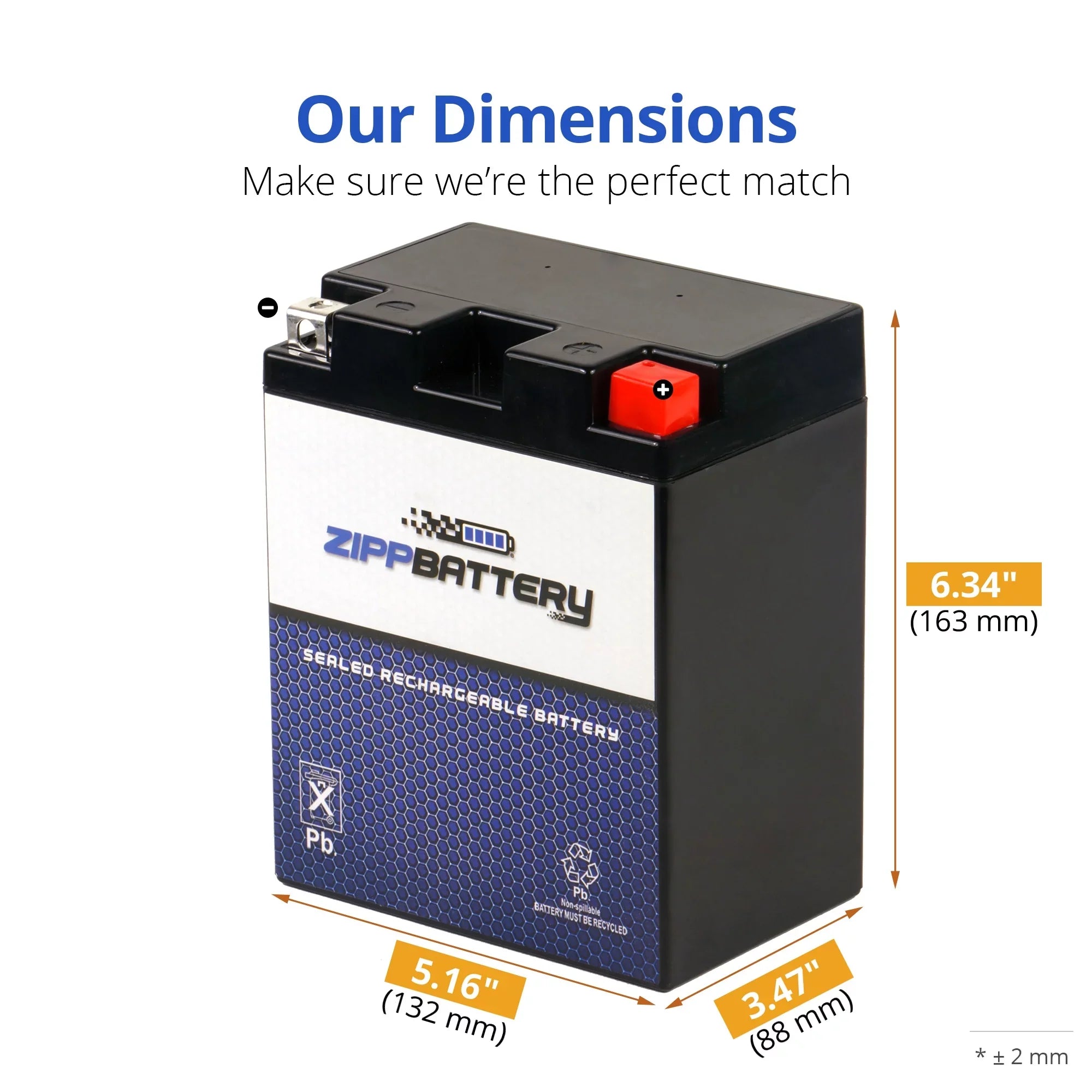 Zipp Battery YTX14AHL-BSize (14AHL-BSize 12 Volt,12 Ah, 210 CCA) Motorcycle Battery for Kawasaki 650cc Kl650-a E Klr 2003