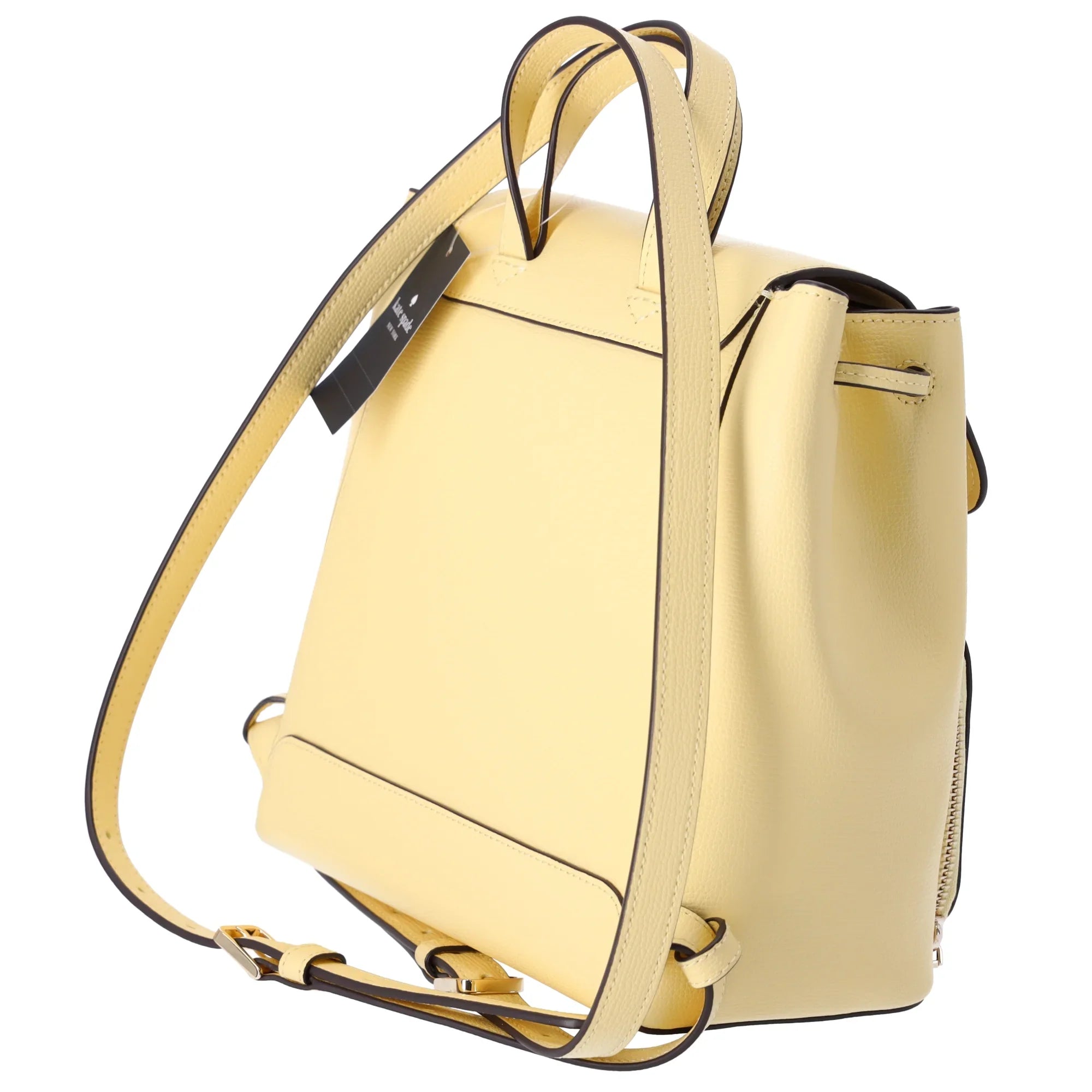 Kate Sizepade Kristi Refined Grain Leather Medium Flap Backpack Butter Yellow