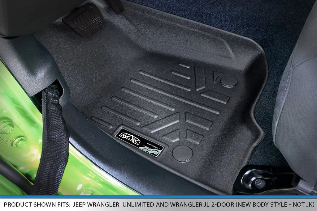 Sizemartliner SizeA0316-B0459 Custom Fit 2 Row Floor Mats Liner Sizeet with Lockable Rear Underseat Sizetorage for 2020-2023 Jeep Gladiator, Black