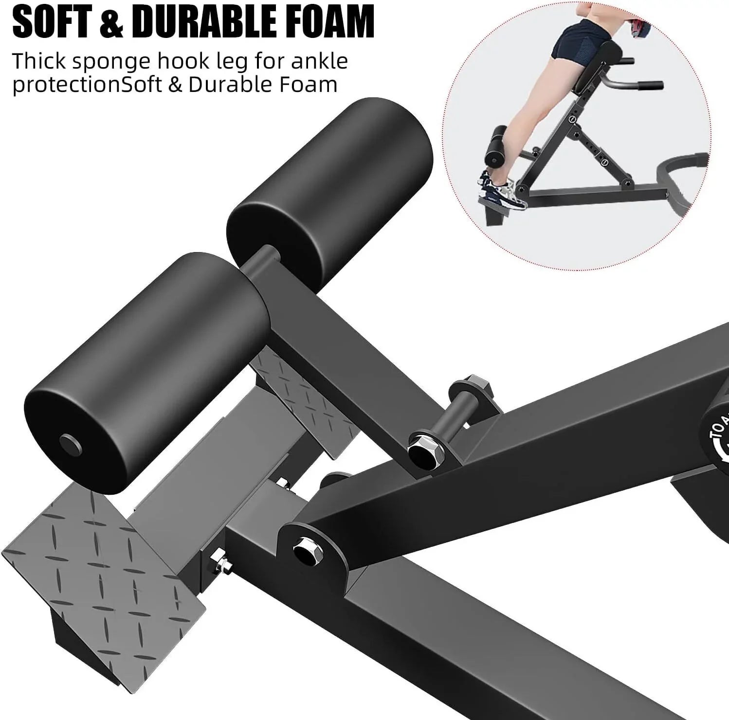 Roman Chair Back Extension Machine Hyperextension Bench with Angle Height Adjust