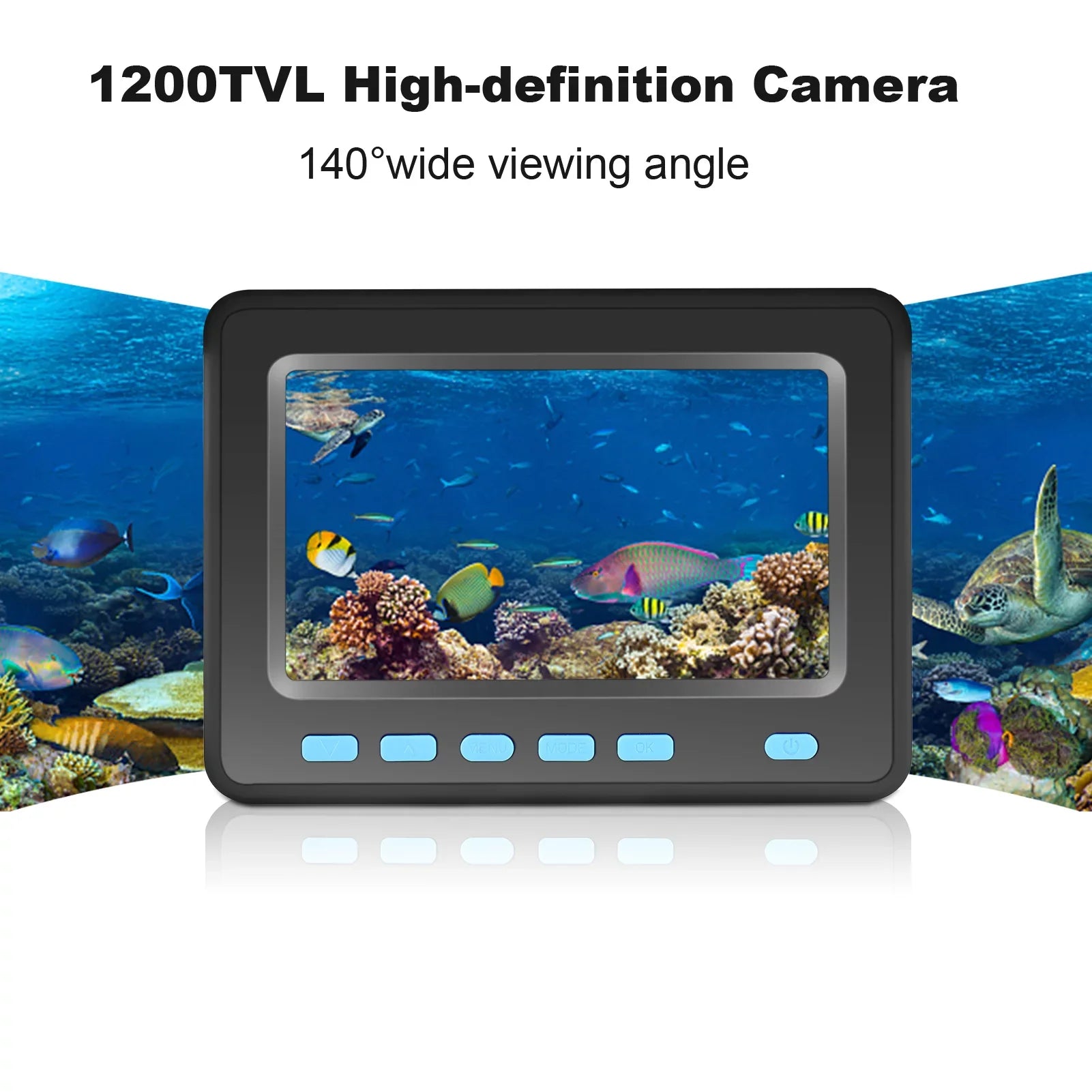 Underwater Fishing Camera with 4.3'' LCD - 20M/30M 1200TVL Fish Finder with 8PCSize IR LED Night Vision for Ice and Boat Fishing