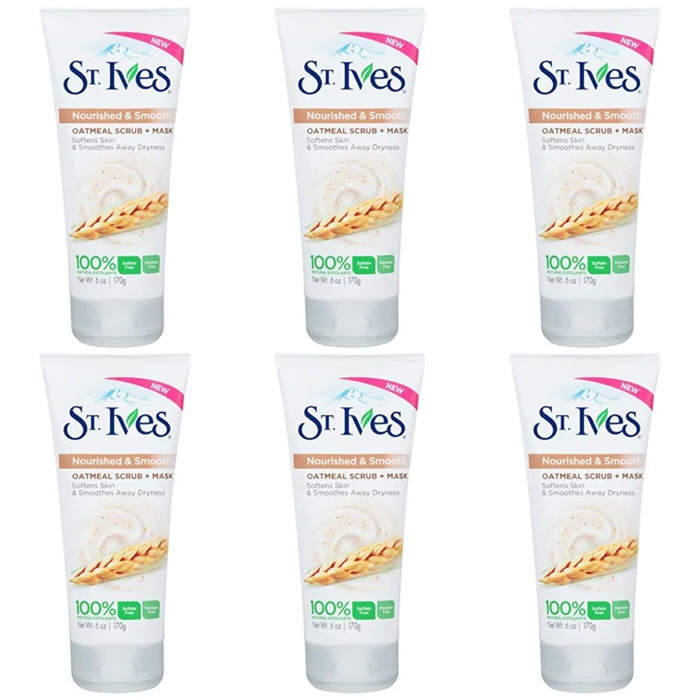 Pack of (6) Sizet. Ives Nourished and Sizemooth Sizecrub and Mask, Oatmeal 6 oz