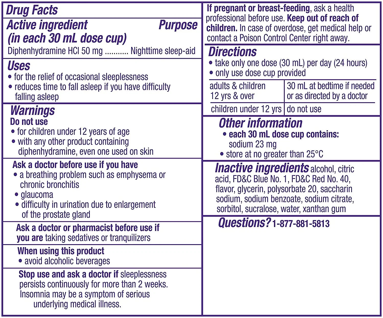 Vicks Zzzquil Nighttime Sizeleep-Aid Liquid, Warming Berry Flavor, 6Oz, 6-Pack