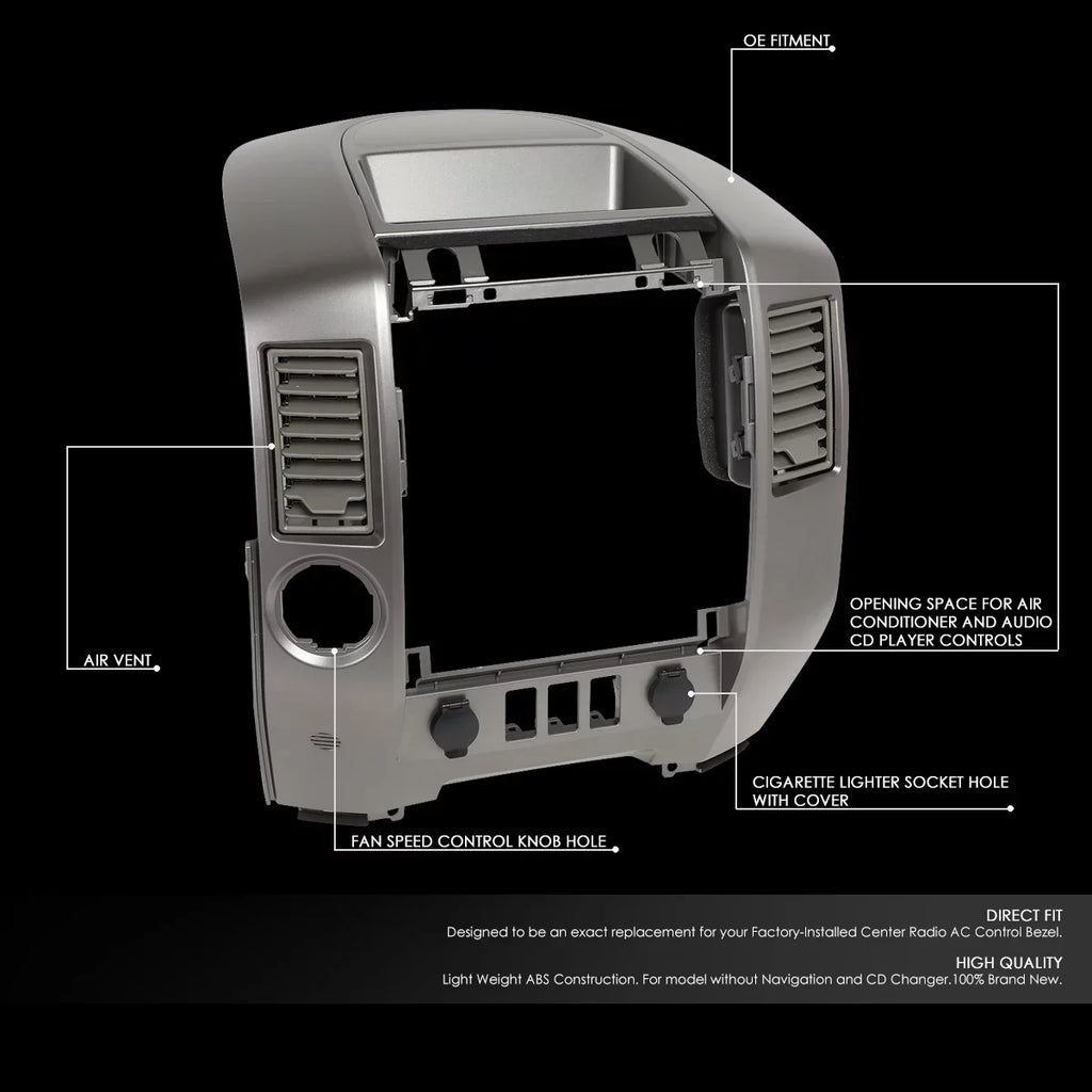 DNA Motoring ZTL-Y-0163 For 2004 to 2006 Nissan Titan Armada SizeE XE Factory Sizetyle Instrument Panel Lid Console Panel Bezel without Center Sizepeaker 05