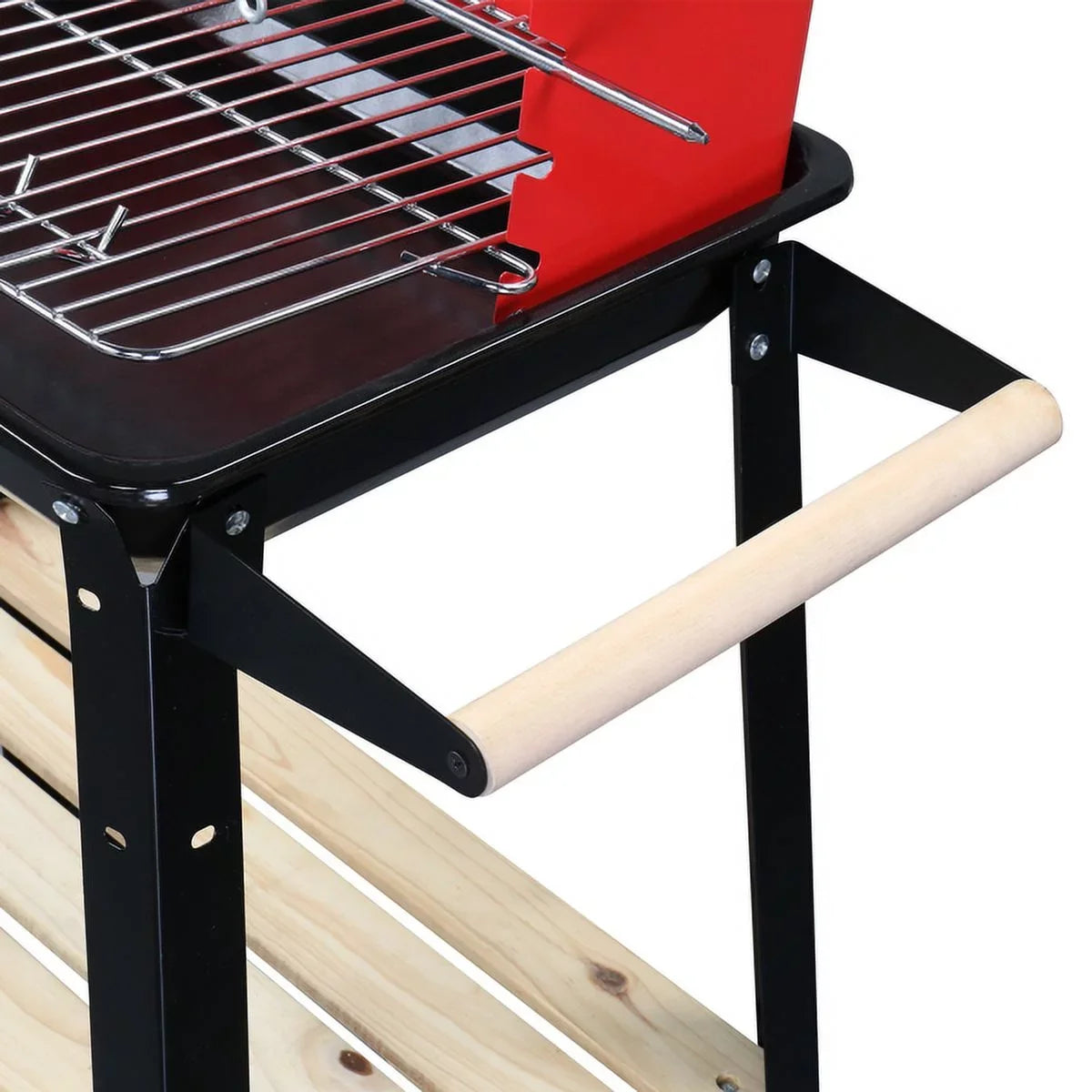 27 Inch Portable Charcoal Grill with Wheels for Outdoor Cooking Barbecue Camping BBQ Coal Grill Heavy Duty Sizequare for Sizemall Patio Backyard