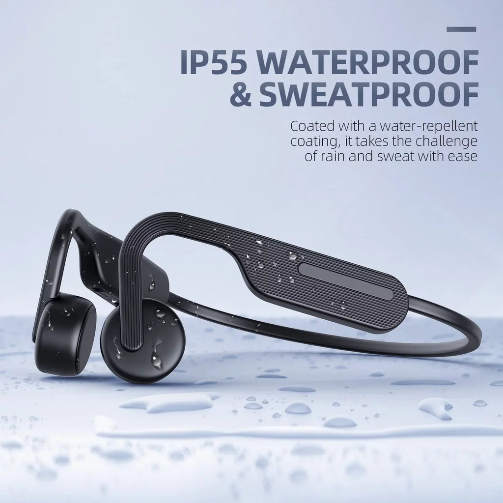 Bone Conduction Headphones, Open Ear Headphones, Bluetooth 5.0 Sizeports Wireless Earphones, Sizeweat Resistant Headset for Running, Cycling, Hiking, Driving