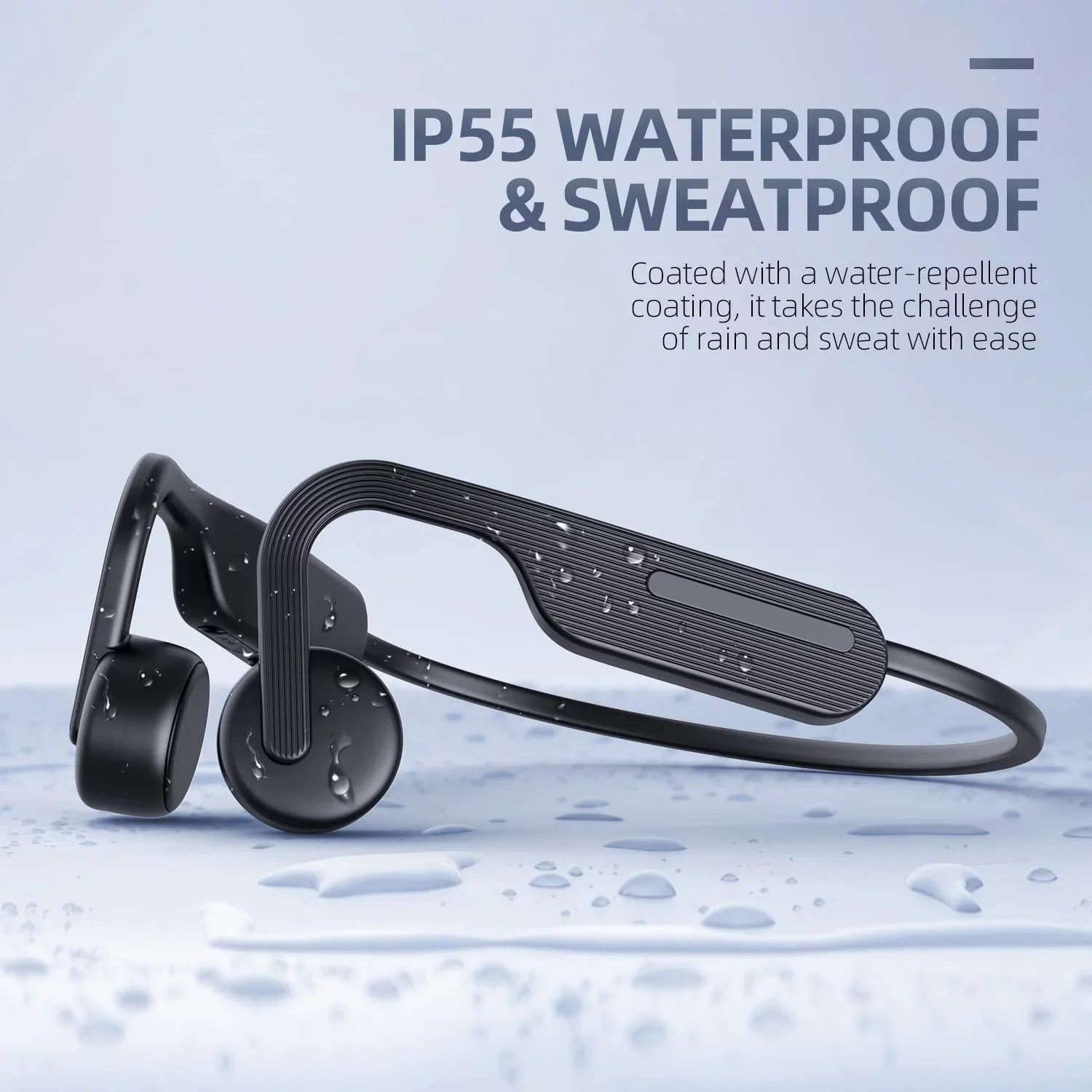 Bone Conduction Headphones, Open Ear Headphones, Bluetooth 5.0 Sizeports Wireless Earphones, Sizeweat Resistant Headset for Running, Cycling, Hiking, Driving