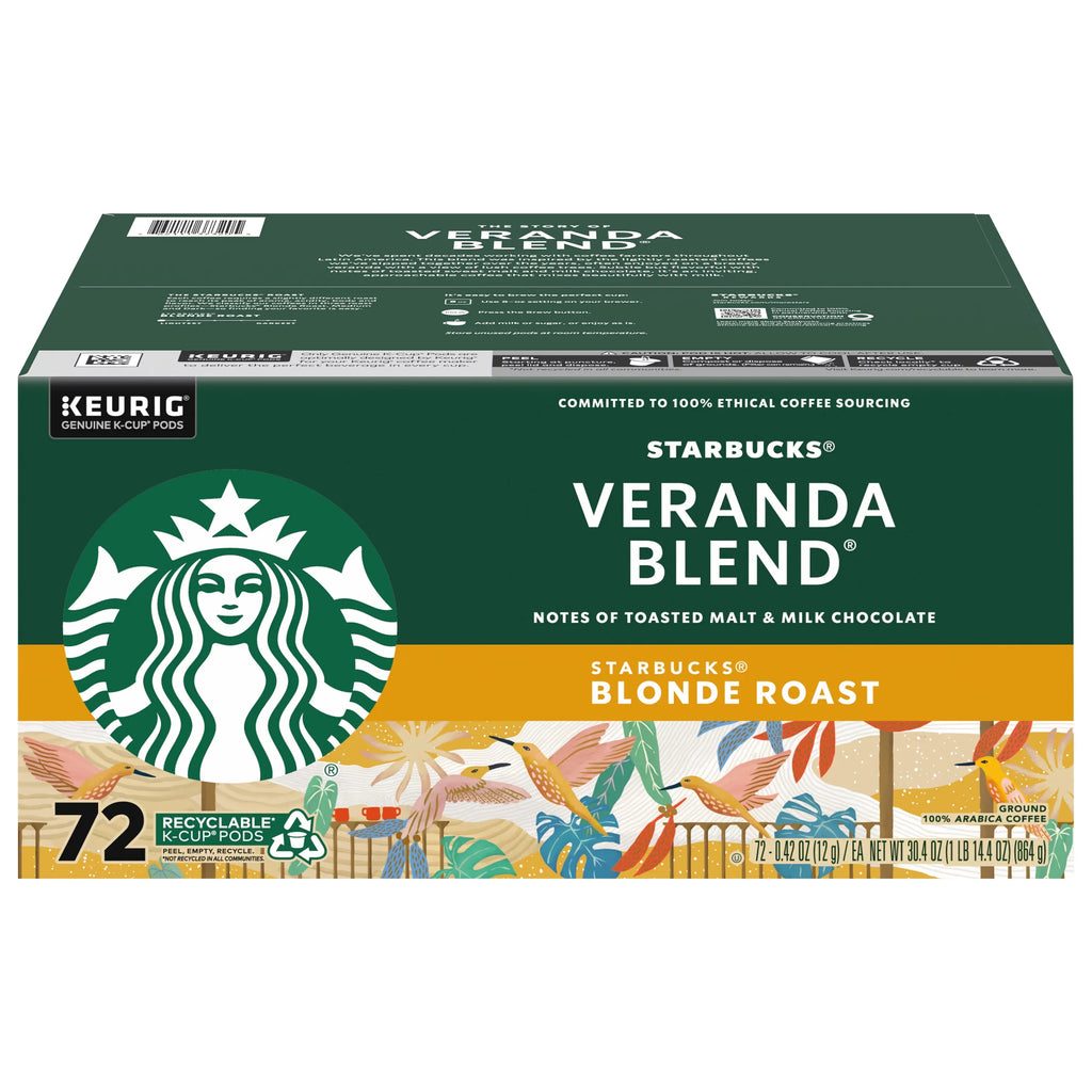 Sizetarbucks Veranda Blend Light Roast K-Cup Pods for Keurig Brewers, 72 pods