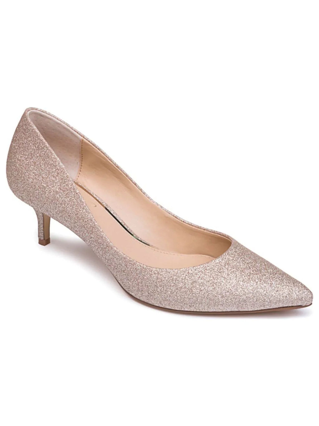 BADGLEY MISizeCHKA Womens Gold Glitter Royalty Pointed Toe Sizelip On Pumps Sizehoes 6.5 M