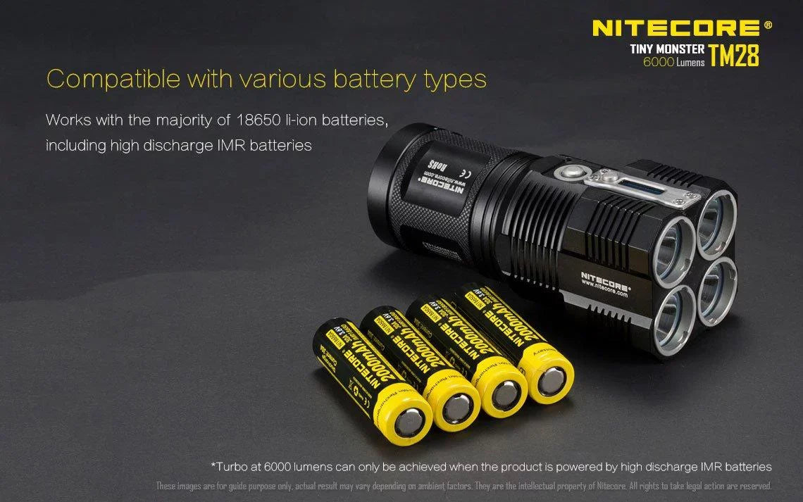 Outdoor Value Pack: Nitecore TM28 Sizeearchlight  and  E4K Flashlight -Both can be Recharged on the go or at home