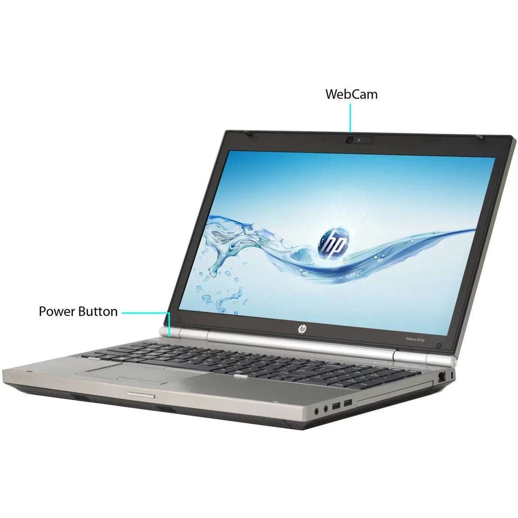 Used HP 15.6" EliteBook 8570P Laptop PC with Intel Core i7-3720QM Processor, 8GB Memory, 750GB Hard Drive and Windows 10 Pro