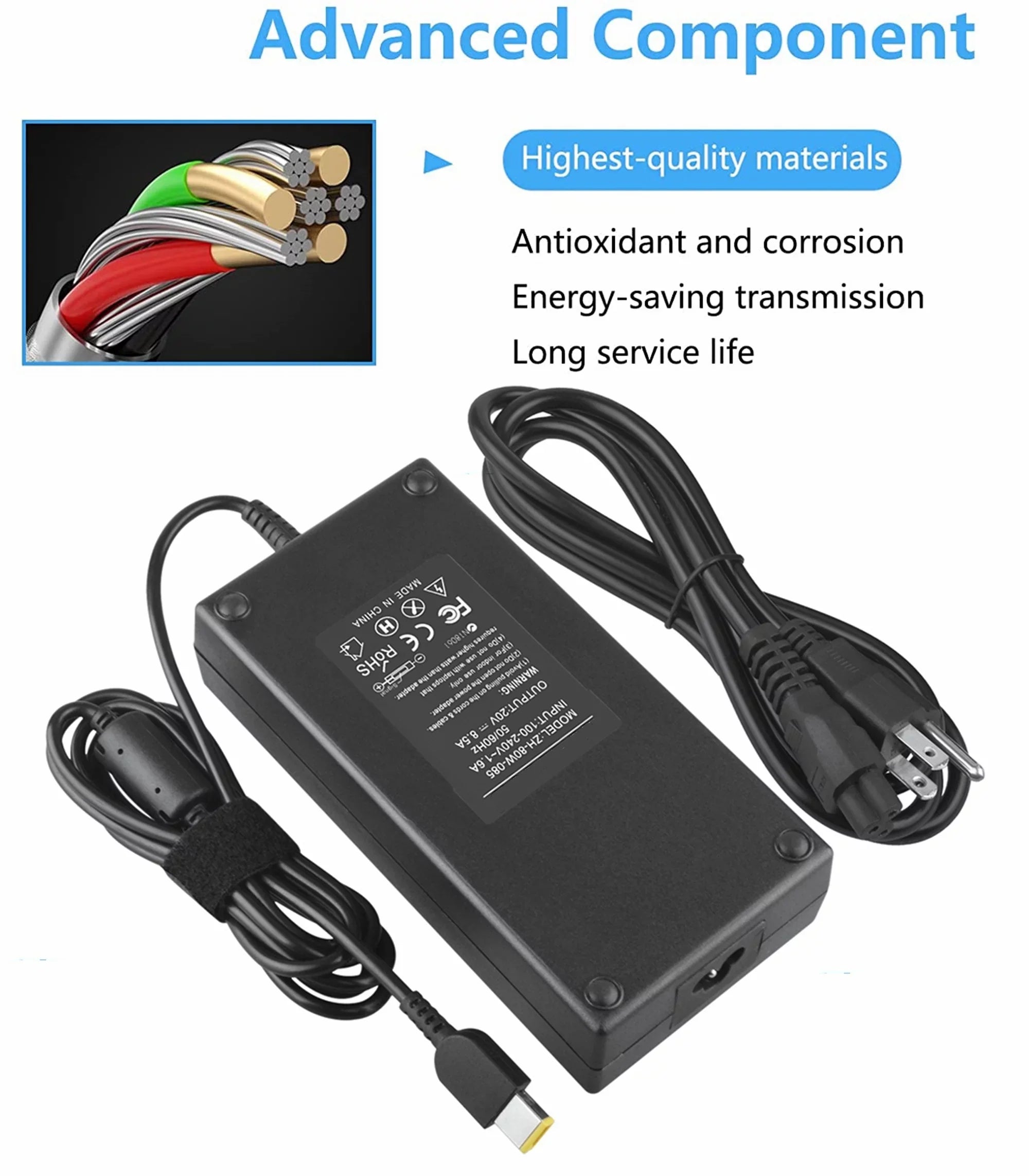 KONKIN BOO Compatible 170W 20V 8.5A AC Adapter Laptop Charger Replacement for Lenovo ThinkPad W540 W550s E440 E450 E555 Size431 T540p X240 X250 Yoga 15 36200321 45N0487 4X20E50574 36200321 PA-1171-71