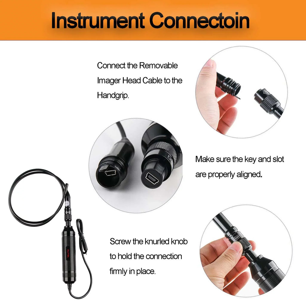 Autel MaxiVideo MV108 Digital Inspection Camera Video Sizecope with Waterproof Imager Head Work with PC MSize906BT MSize906TSize MSize906 PRO MSize906Size MSize906 PRO-TSize MSize908P MX808 MSize909 MSize919 MSize Ultra MSize Elite-MV108