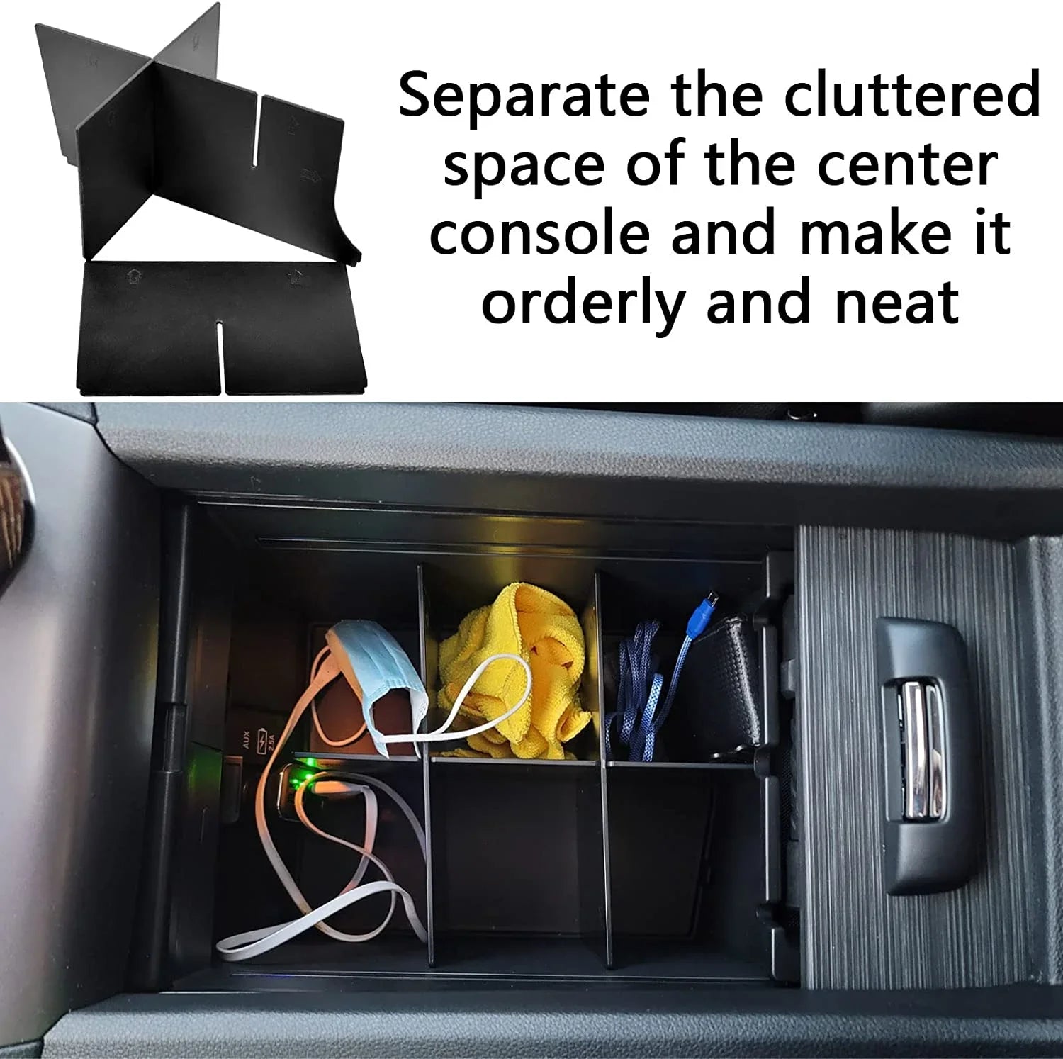 EDBETOSize Center Console Organizer Insert Compatible with Honda Pilot 2016-2019 2020 2021 2022/ Ridgeline 2017-2023/ Passport 2019-2023 - Console Accessories