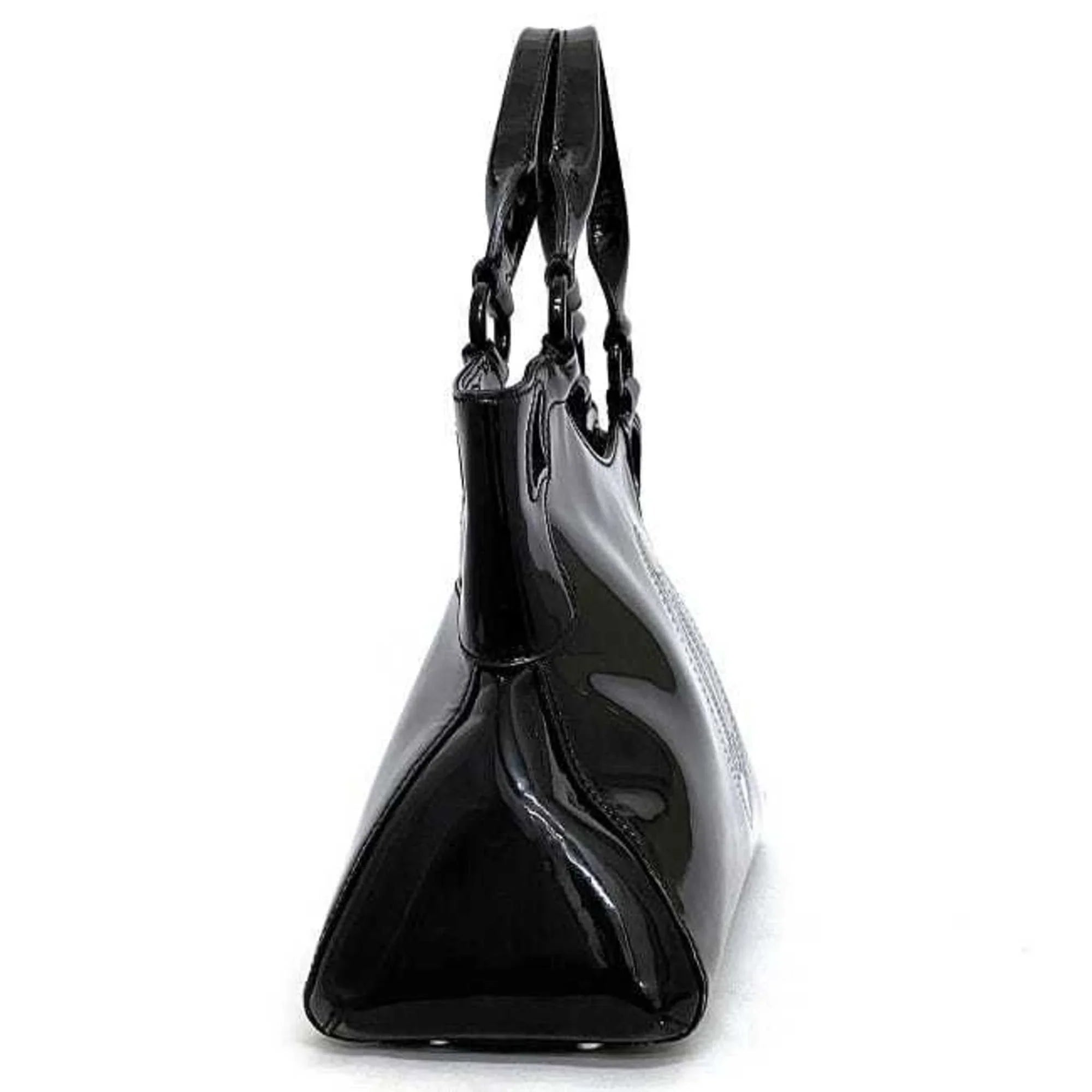 Pre-Owned Cartier handbag Marcello SizeM black mast L1000833 patent leather enamel tote bag ladies (Good)