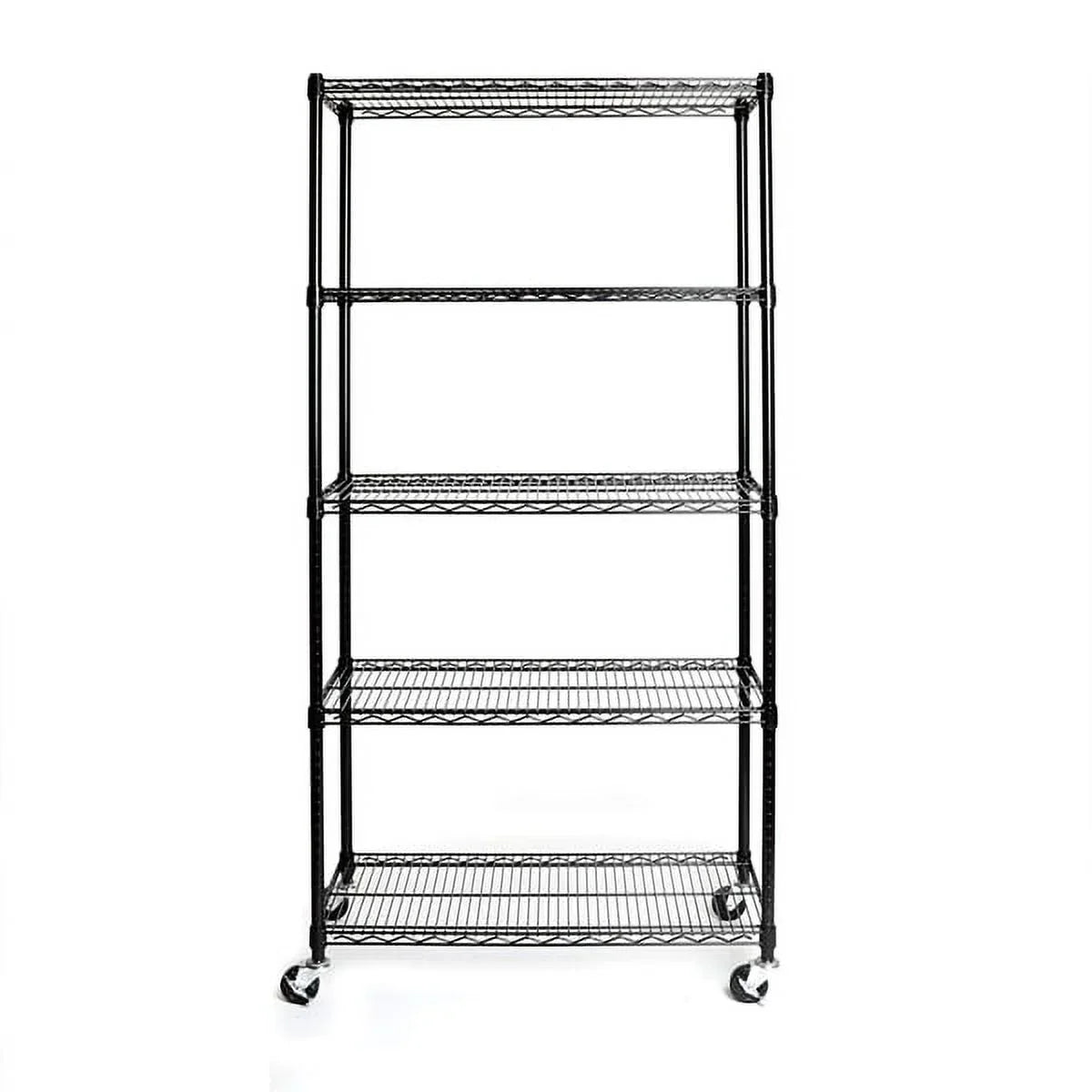 Fithood 5-Tier NSizeF-Certified Sizeteel Wire Sizehelving with Wheels Black