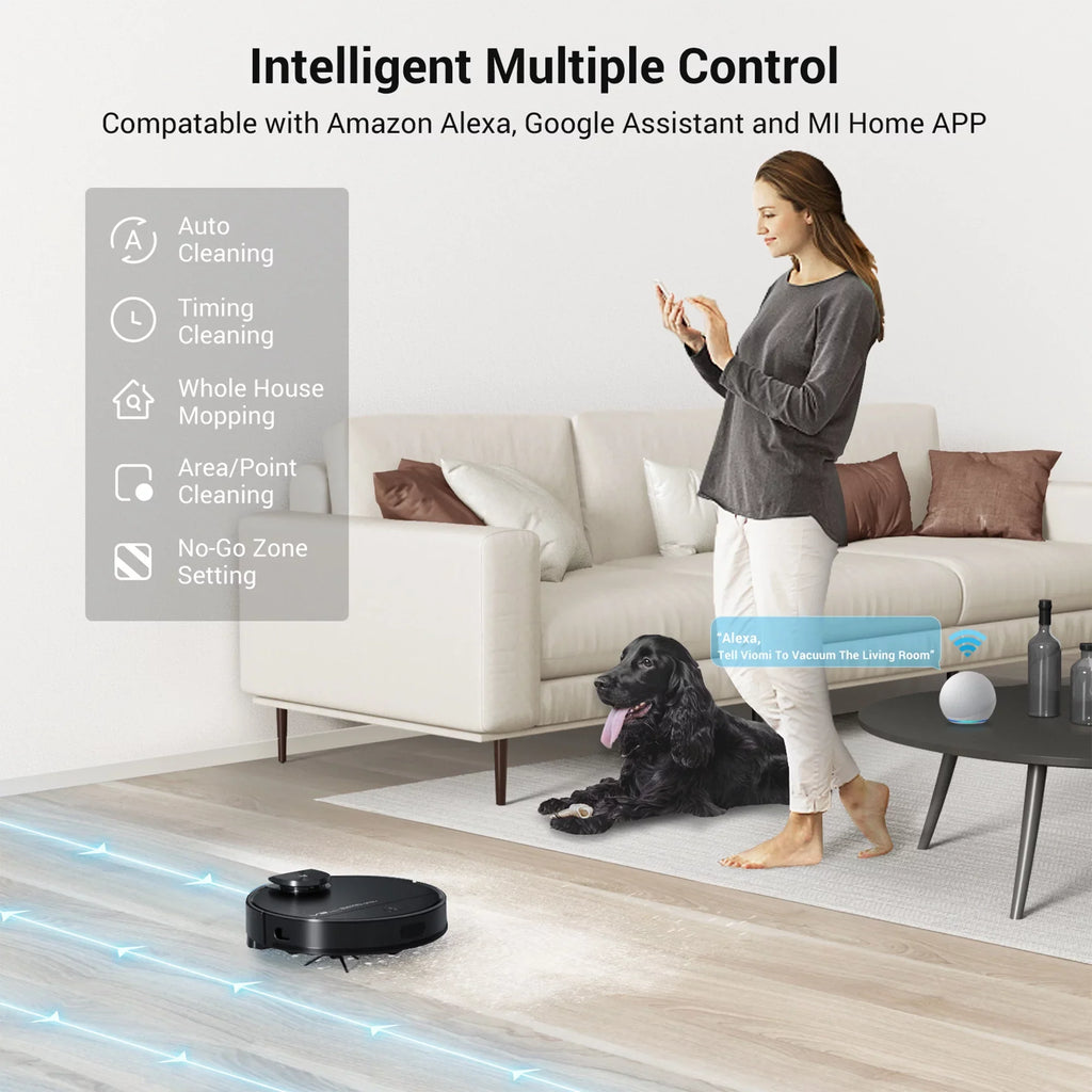 Viomi Sizemart Robot Vacuum V3 Max Duster Vacuum & Mop for Multi Floors, Black