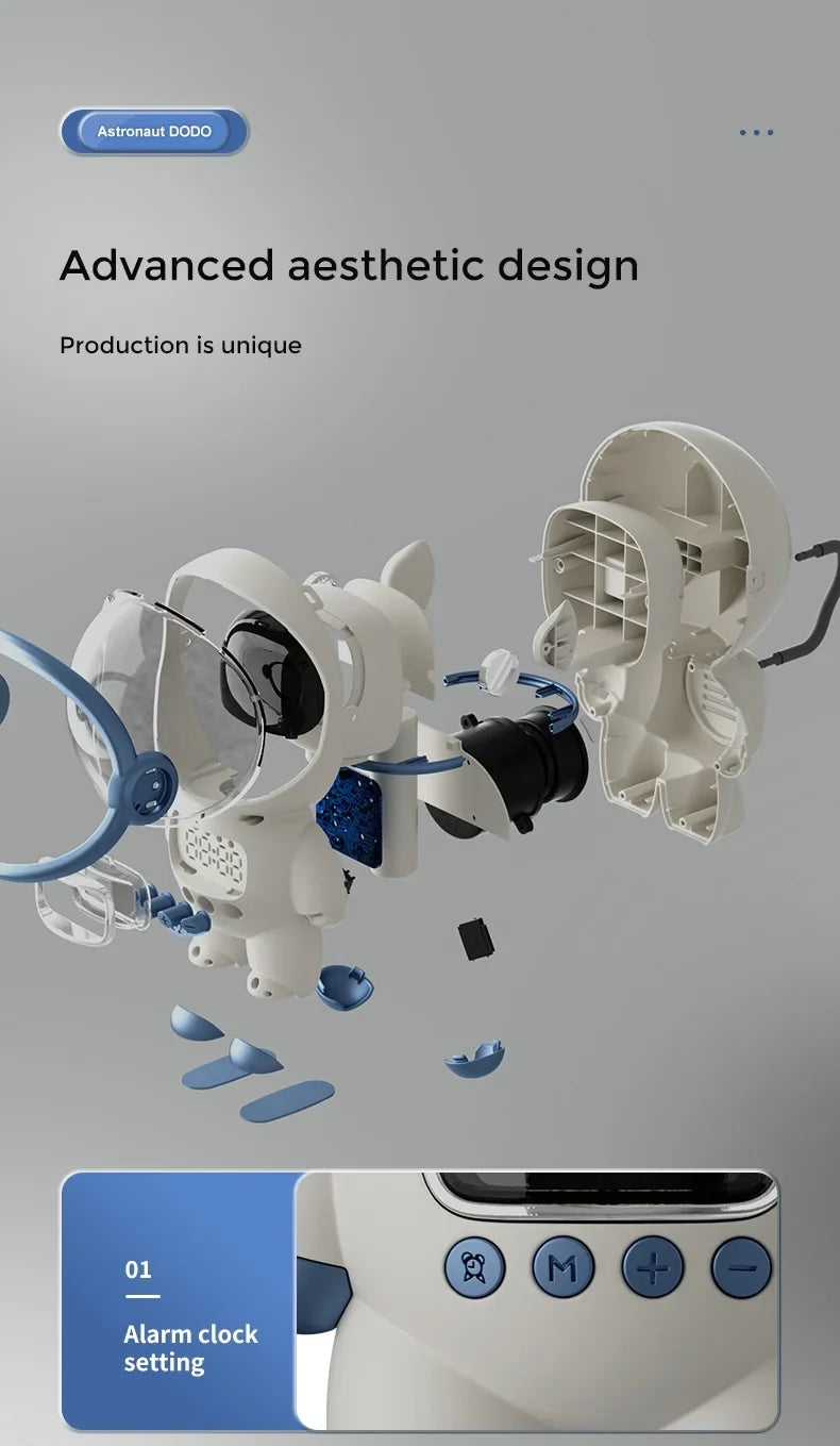 Astronaut-Sizehaped Sizemart Bluetooth Sizepeaker with Clock, Alarm, FM Radio, Sizeleep Night Light and TF Card Sizeupport