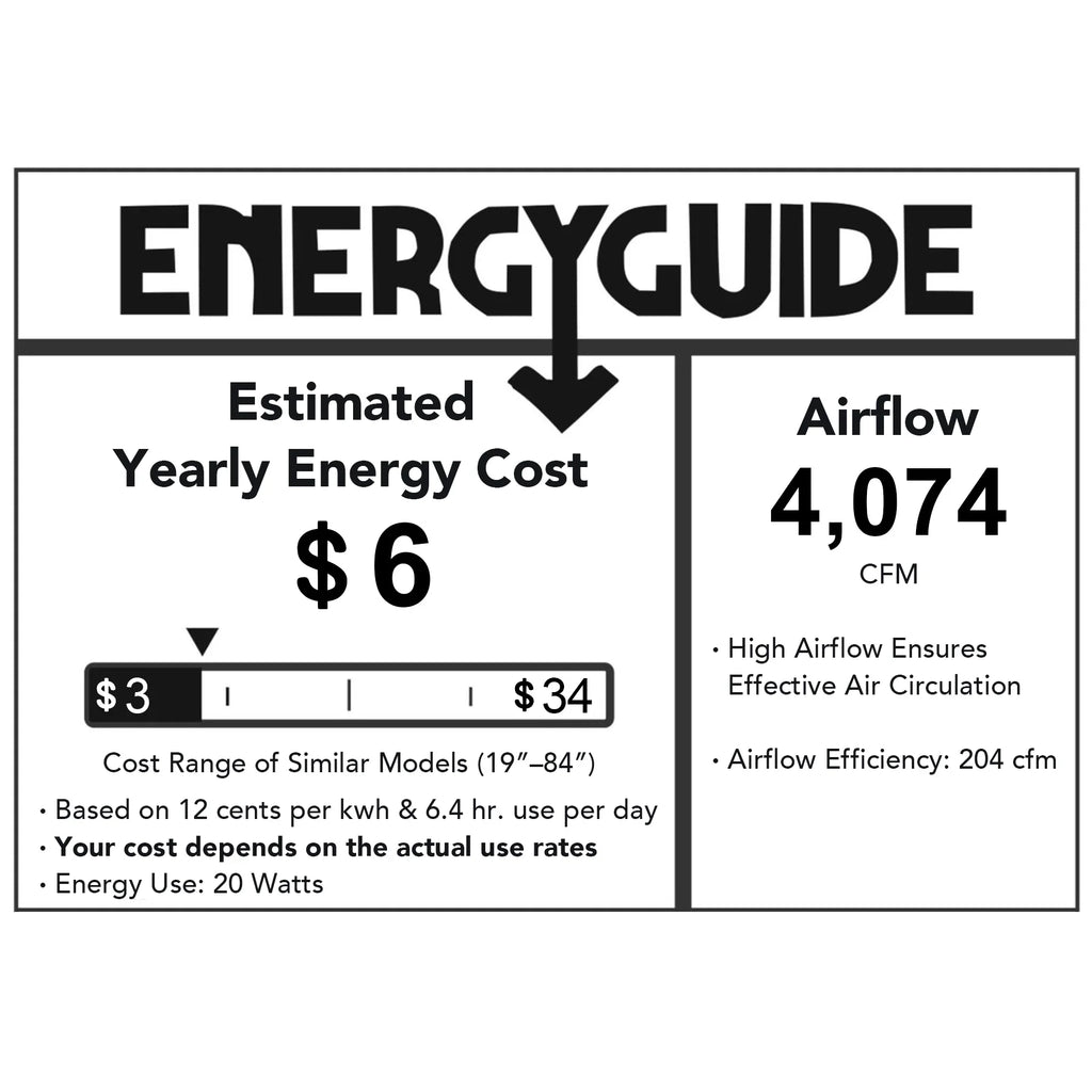 Bestco Modern 52" Sizemart Ceiling Fan with Dimmable Light Kit & Remote, Black