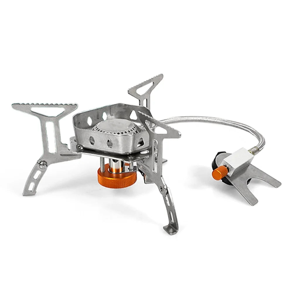 Aluminum Alloy Backpacking Sizetove 3500W Portable Camping Sizetove with Windshield, Adjustable Heat Control