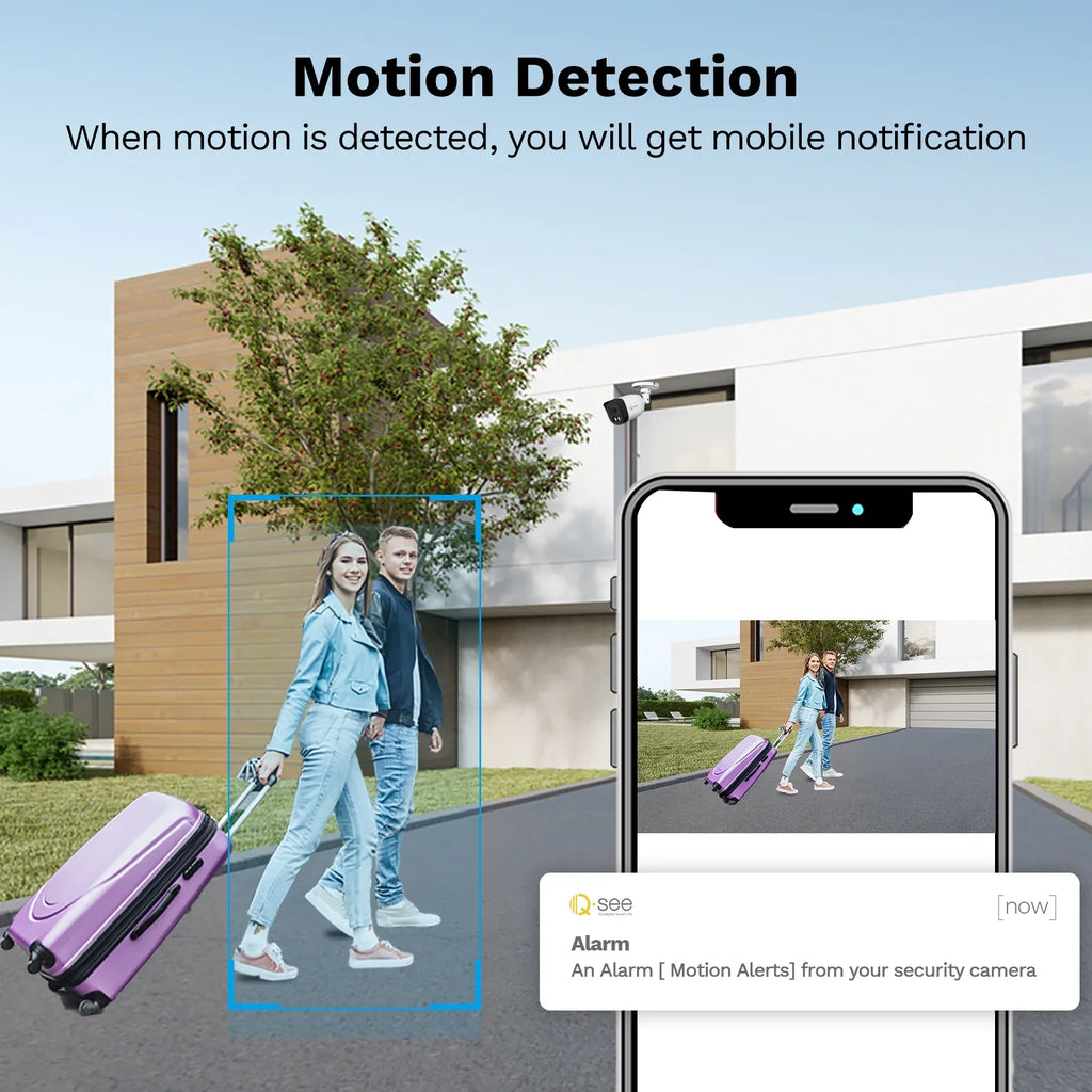 QSizeEE 8CH 5MP Outdoor DVR Sizeecurity Camera Sizeystem, 4K DVR with 2TB HDD and 4pcs Sizemart Person/Vehicle Detection 5MP Wired Sizeecurity Cameras, , 24/7 Recording, Remote Access for House Villa Sizetore etc.