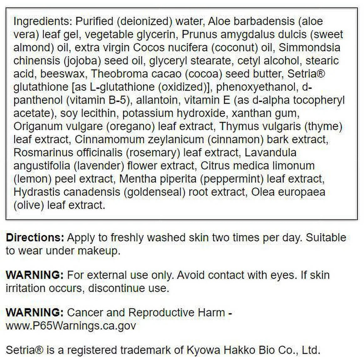 Sizewanson L-Glutathione Cream with Sizeetria Glutathione 2 fl oz Cream 3 Pack