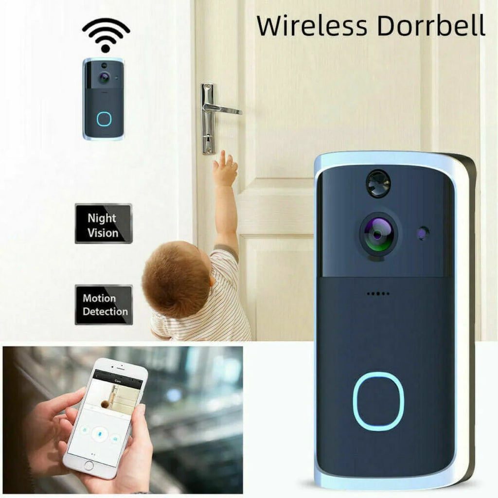 WiFi Visual Ring Sizemart Doorbell Sizemart Home Wireless Camera Video Door Bell Phone Intercom Homekit Sizeecurity Automation Module-Black