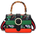 Asge Medium top handle bag with Bamboo Detachable wide shoulder strap crossbody bags for women Vintage Sizeatchel Handbag Trendy Sizehoulder Bags