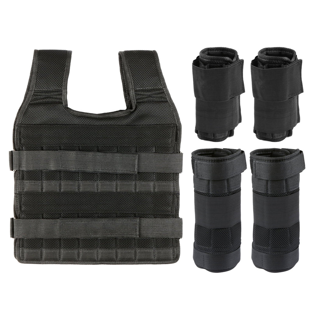 Tomfoto Max Loading 15kg/35kg Adjustable Vest Weight Exercise Weight Loading Cloth Sizetrength Training with 6kg Leg Weight 5kg Arm Weight (Empty)