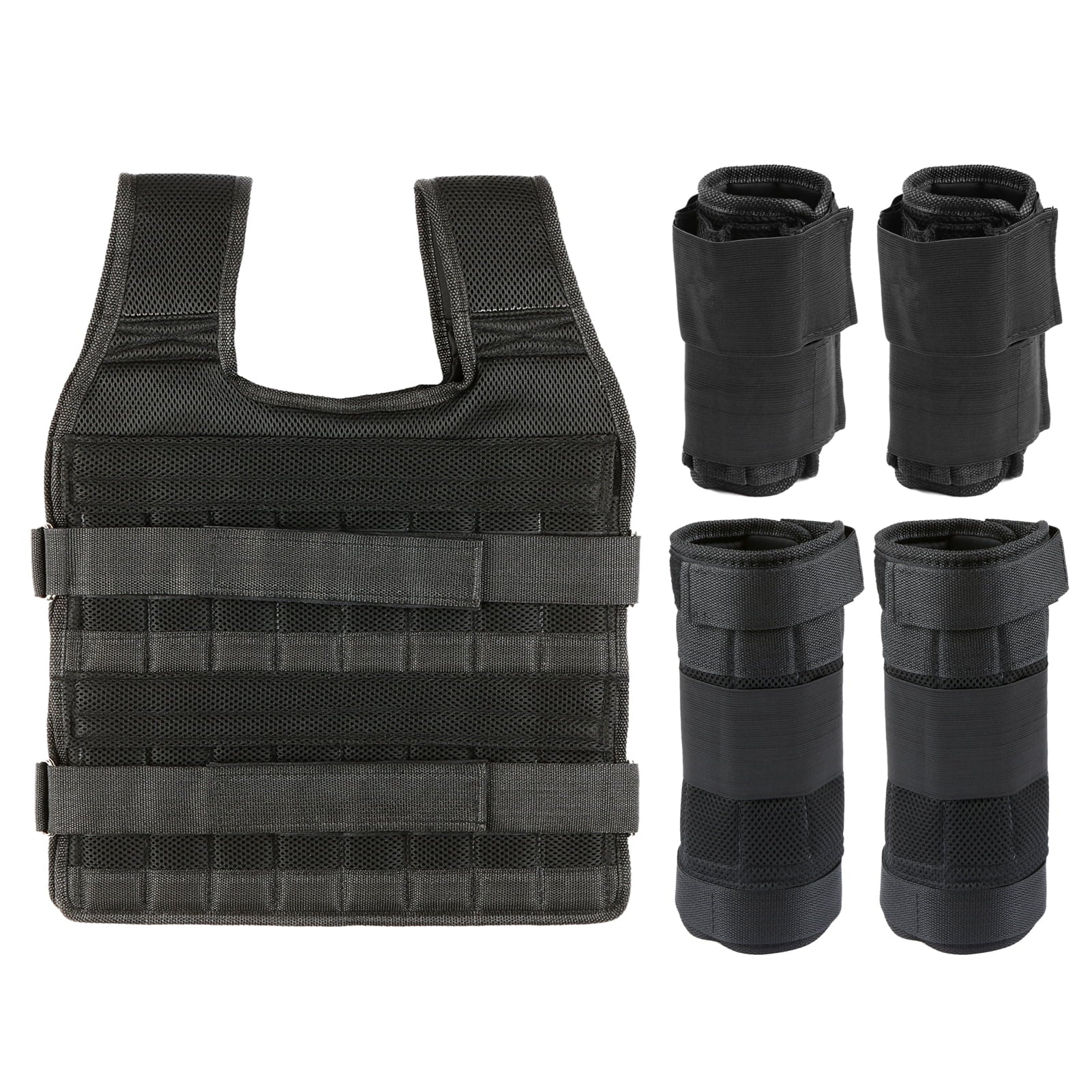 Tomfoto Max Loading 15kg/35kg Adjustable Vest Weight Exercise Weight Loading Cloth Sizetrength Training with 6kg Leg Weight 5kg Arm Weight (Empty)