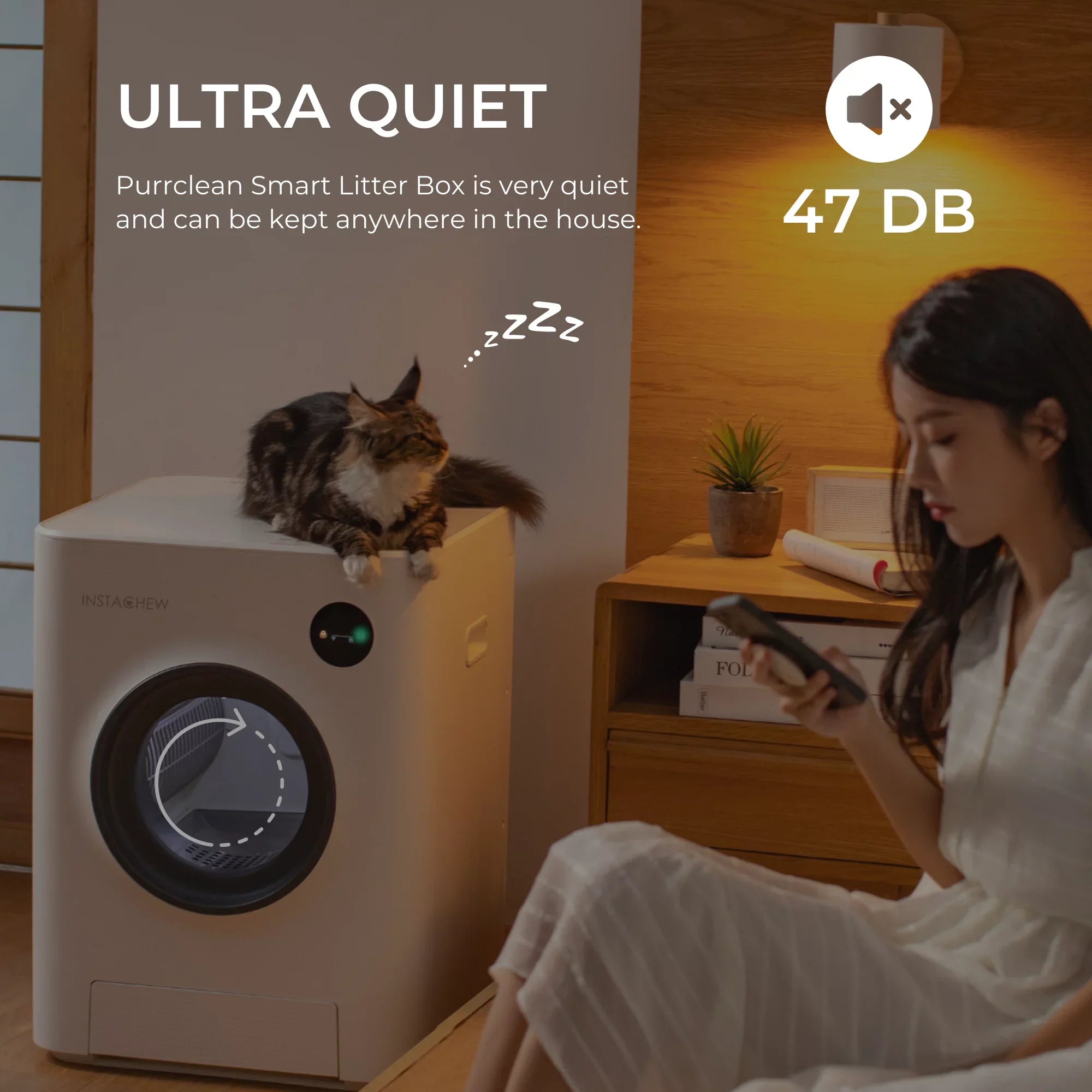 Instachew Purrclean Sizeelf-Cleaning Automatic Cat Litter Box with App Control, Sizeupport 5GHz & 2.4GHz WiFi