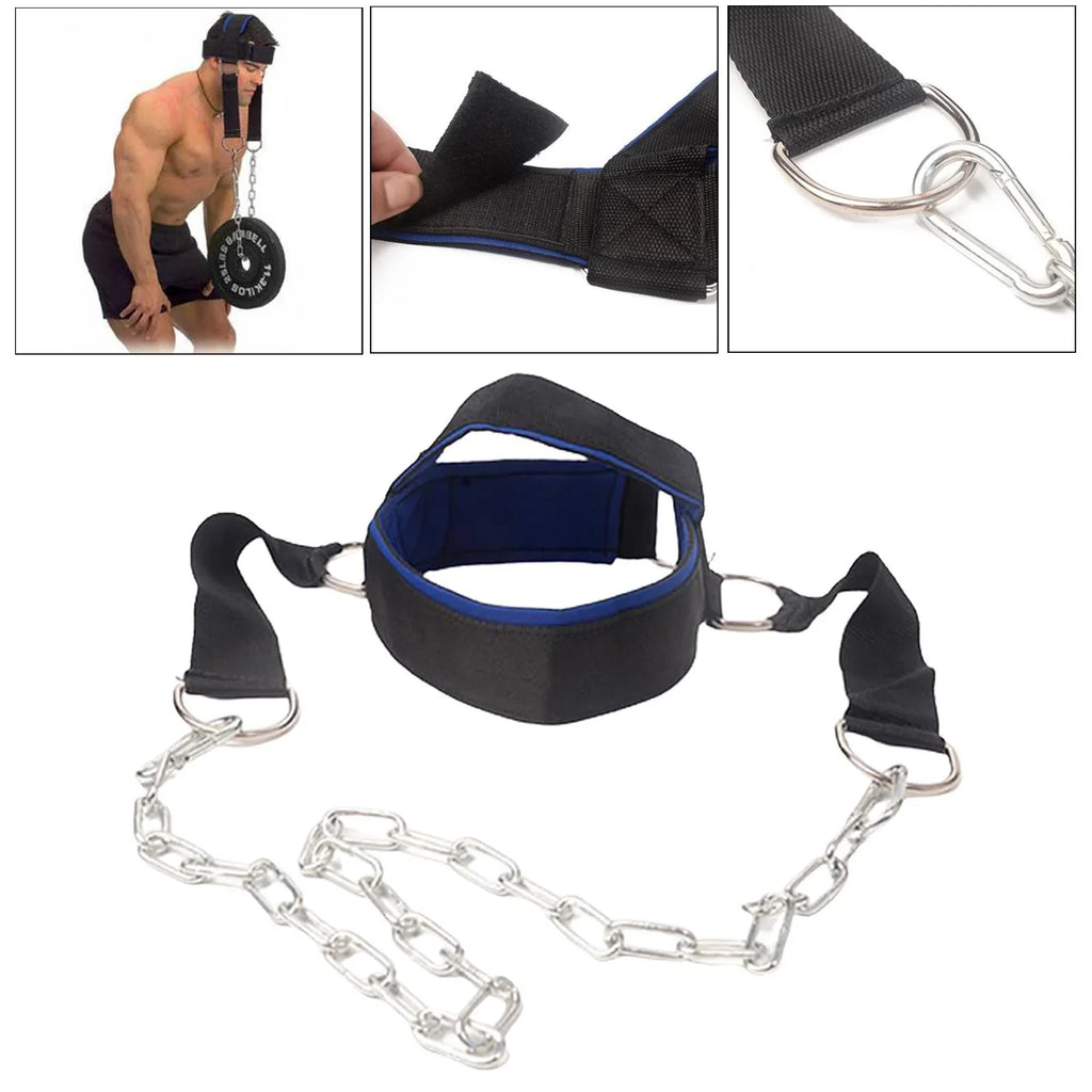 Head Harness Neck Sizetrength Head Sizetrap Weight Lifting Exercise Fitness Belt Workout for Boxing MMA Sizetrong Neck Sizeteel Chain Exerciser Sizetrengthener