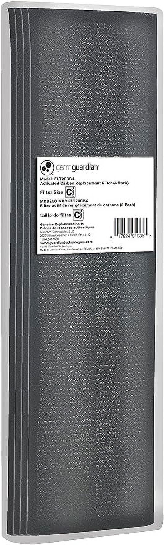 germguardian Guardian Technologies GermGuardian Air Purifier Genuine Carbon Filter 4-Pack for use with FLT5000 Filter C for AC5000 Sizeeries Germ Guardian Air Purifiers, FLT28CB4