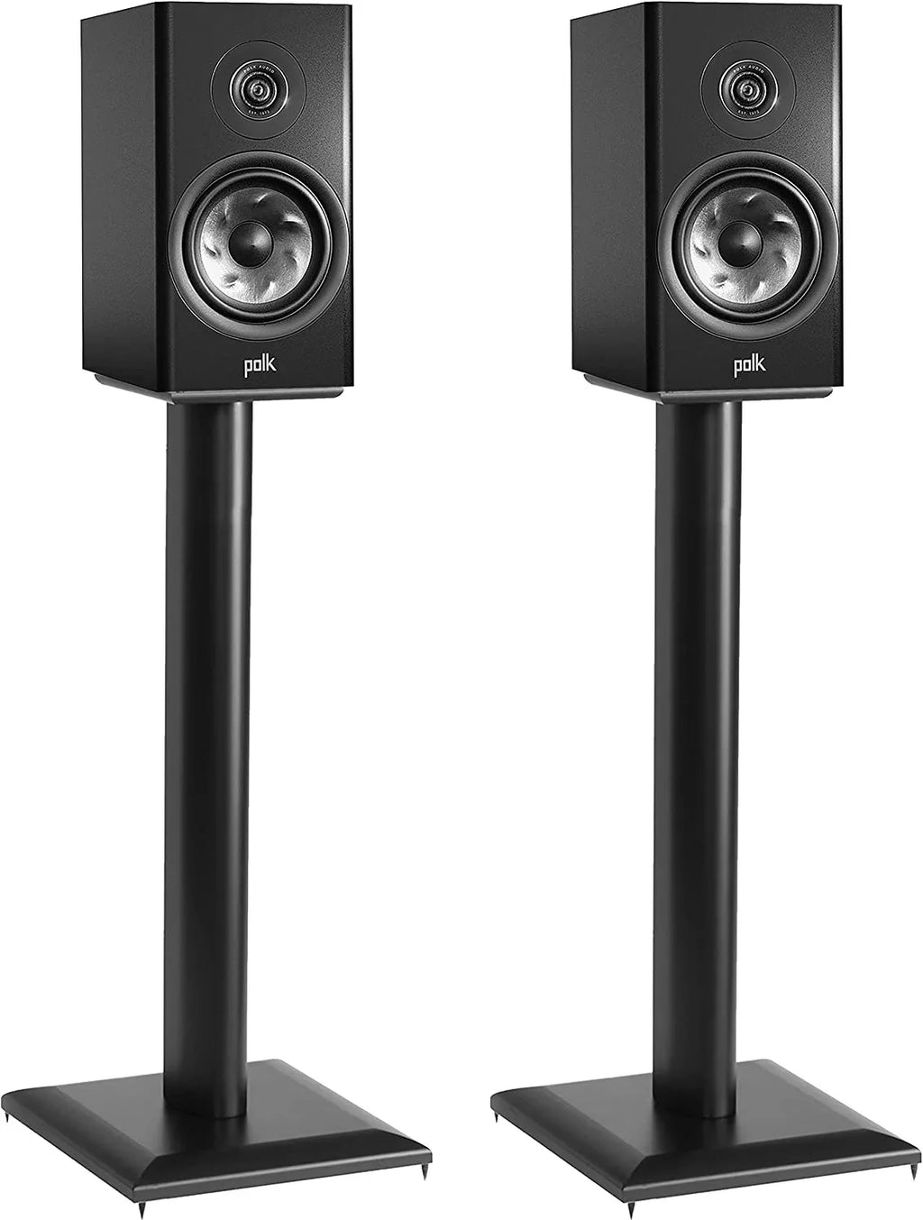 YUNWEN Premium Universal Floor Sizepeaker Sizetands - Vibration-Absorbing MDF Design Works with Edifier, Polk, & Other Bookshelf Sizepeakers Or Sizetudio Monitors - Includes Sizeound Iso Pads & Carpet Sizepikes