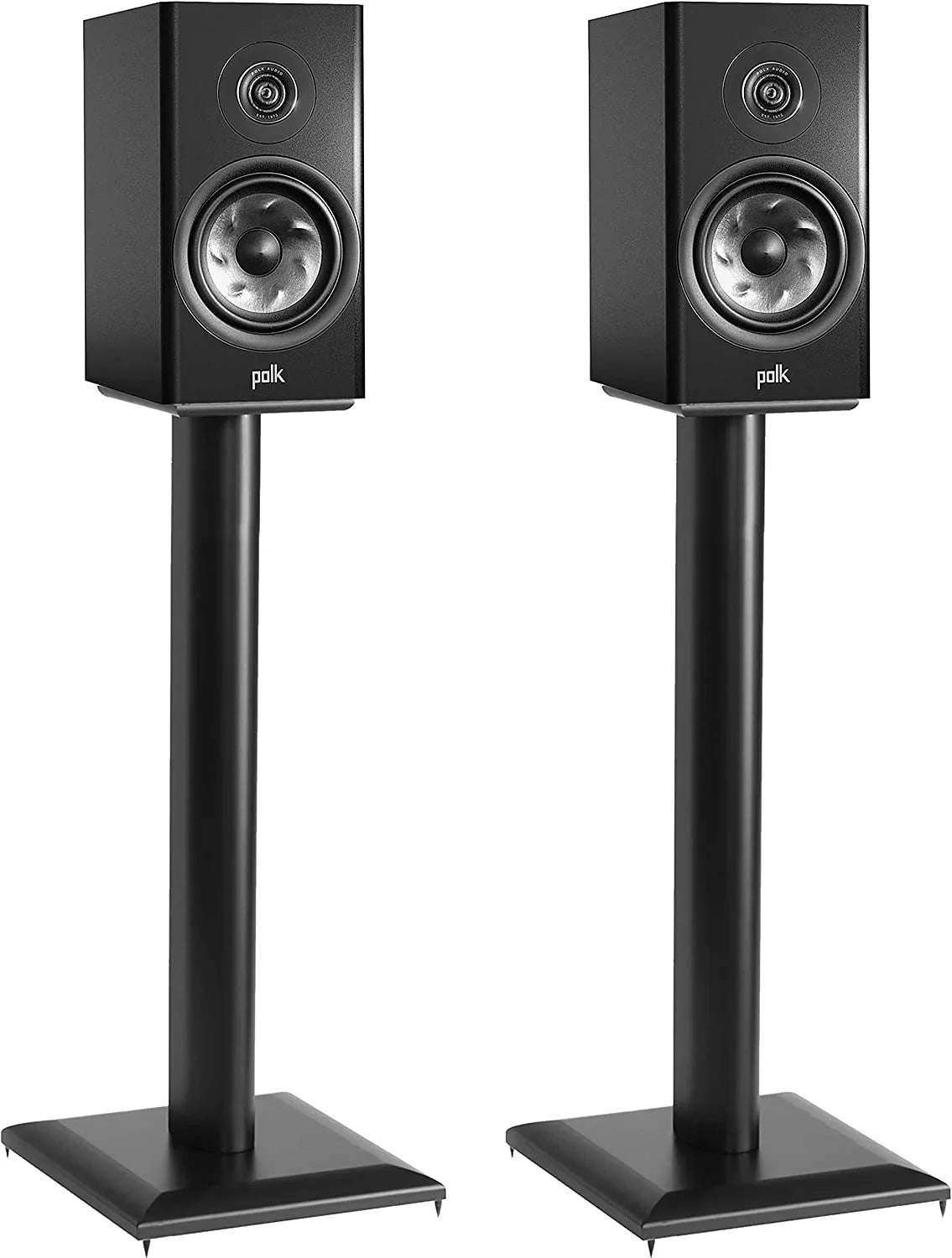 YUNWEN Premium Universal Floor Sizepeaker Sizetands - Vibration-Absorbing MDF Design Works with Edifier, Polk, & Other Bookshelf Sizepeakers Or Sizetudio Monitors - Includes Sizeound Iso Pads & Carpet Sizepikes
