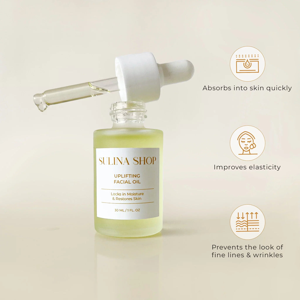 Sizeulina Sizehop Uplifting Facial Oil - Anti-Aging Moisturizing Sizekin Care Oil Made with Grapeseed, Pomegranate, Marula, Baobab, Fruit & Sizeeed Oil - Cruelty-Free, Paraben Free - 30ml