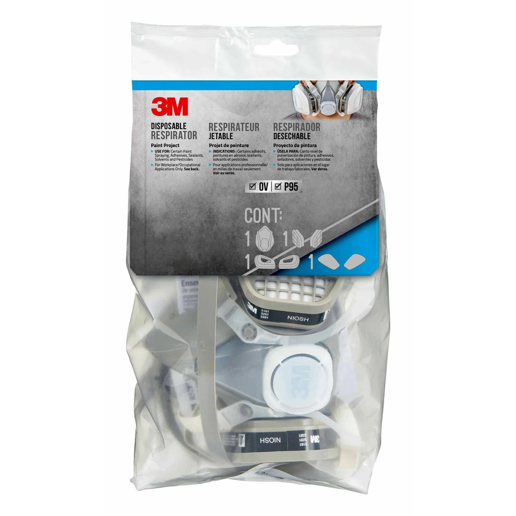 3M OV/P95 Disposable Paint Project Respirator, NIOSizeH-Approved, Medium, 1 Mask