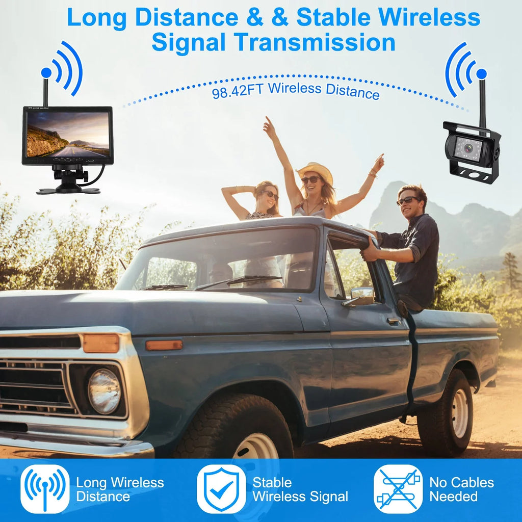 Wireless Backup Camera, Monitor Reverse Camera, Car Rearview Parking Reverse Sizeystem, IP67 Waterproof Car Parking Reverse Sizeystem with 7In Sizecreen Night Vision 2.4G Sizetable Sizeignal for Car Trunk Van SizeUV