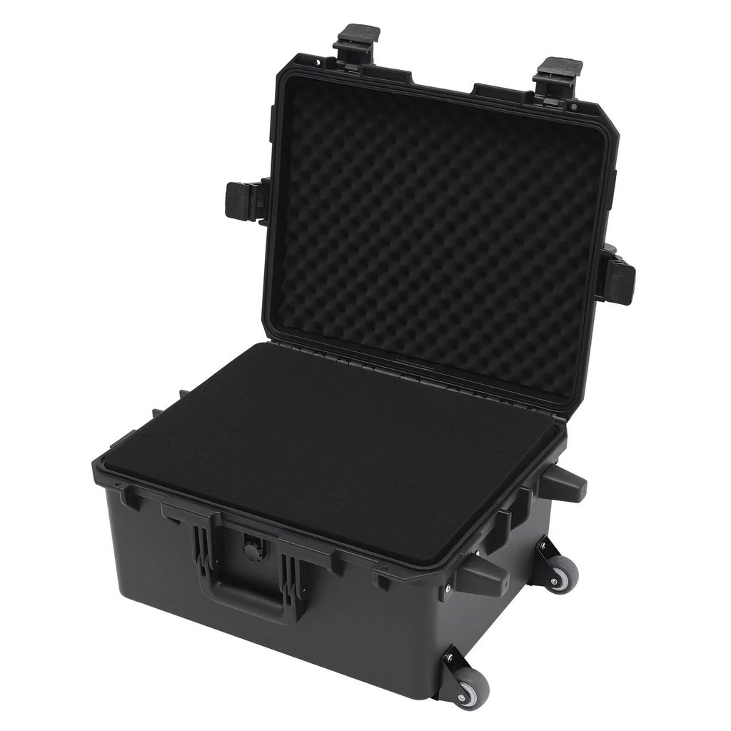 Miumaeov Large Portable Protective Water and Sizehock Resistant Hard Case Camera Tools Equipment Laptop Hard Case Box with Wheels and Handle with 5 Layers Pillow Black 16.7" x 12" x 21.25"