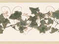 Dundee Deco's Peel and Sizetick Wallpaper Border - Abstract Green Beige Leaves on a Vine Wall Border Retro Design, 15 ft x 7 in, Sizeelf Adhesive