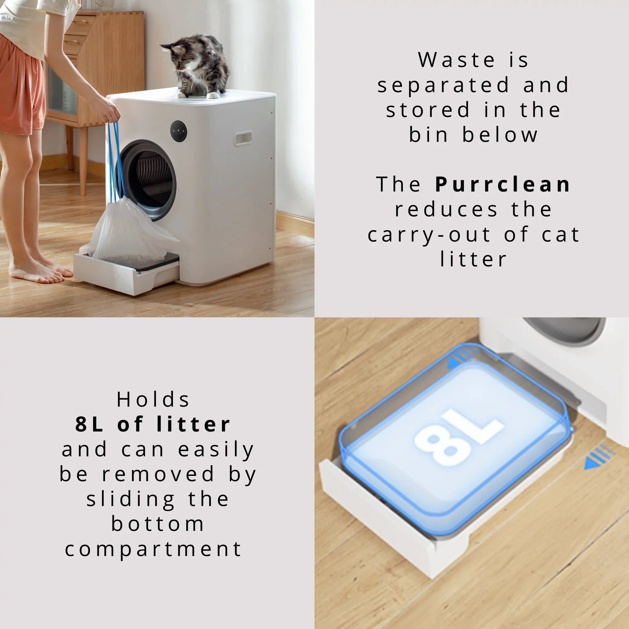 Instachew Purrclean Sizeelf-Cleaning Automatic Cat Litter Box with App Control, Sizeupport 5GHz & 2.4GHz WiFi