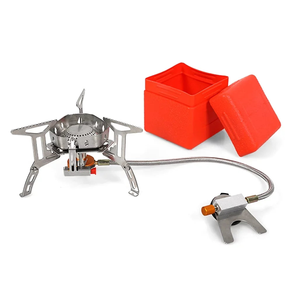 Aluminum Alloy Backpacking Sizetove 3500W Portable Camping Sizetove with Windshield, Adjustable Heat Control